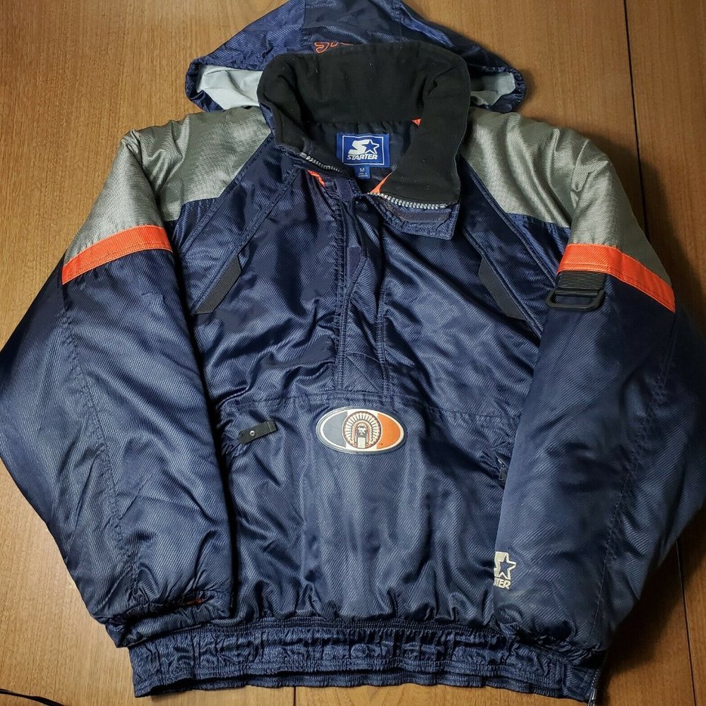 Vtg Illinois Starter Jacket 1/2 Zip M Pullover